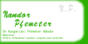 nandor pfemeter business card