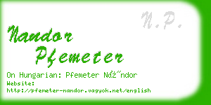 nandor pfemeter business card